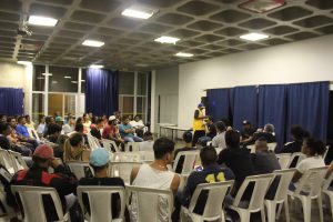 Debate realizado no CEU Parelheiros, durante a programação do Mês do Hip Hop (Foto: Thiago Borges / Periferia em Movimento)