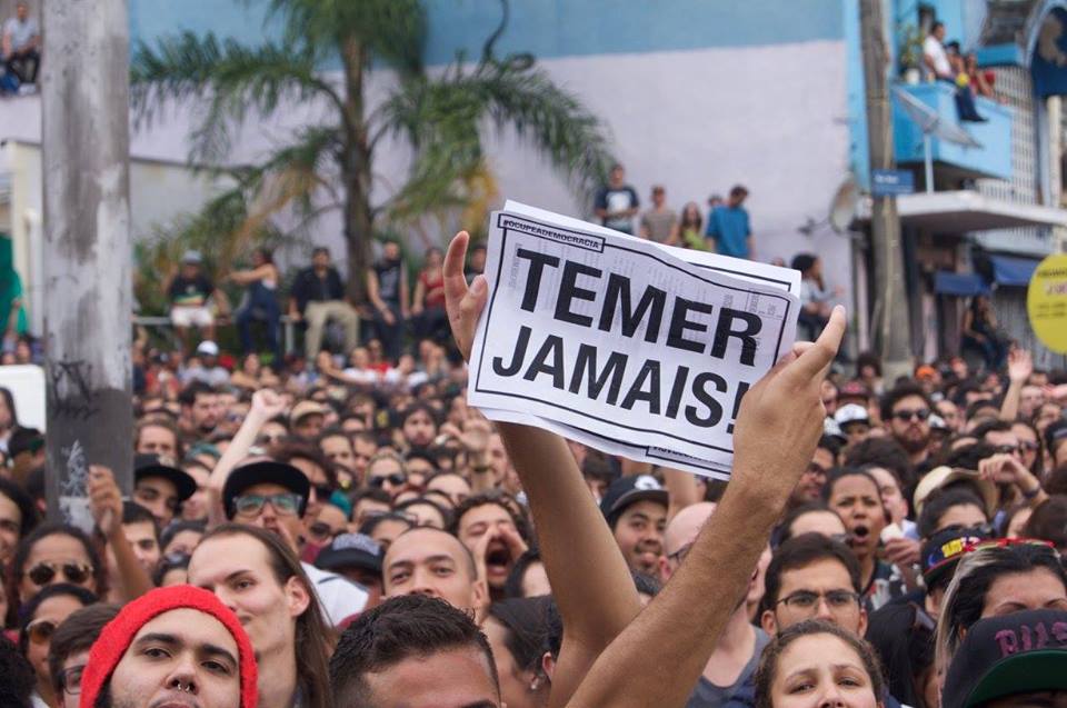 Manifestação contra Michel Temer na Virada Cultural. (Foto: Arrua Coletivo)